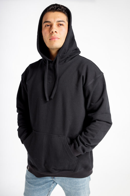 Men’s Hoodie – Black – Front View, Oversized Streetwear Style