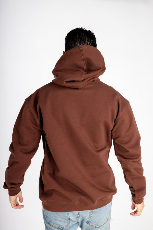 Men’s Hoodie – Chocolate Brown – Back View, Comfortable and Casual Fit