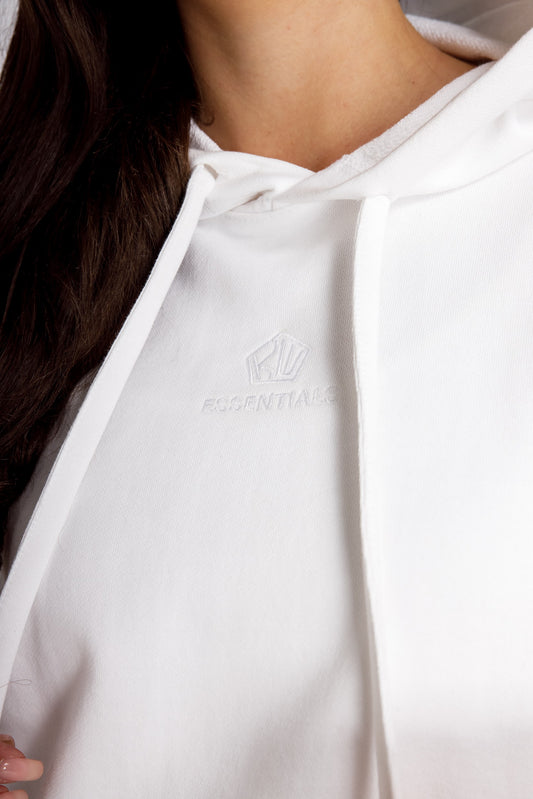 Unisex Hoodie – White – Modeled Front View, Streetwear Outfit Inspiration