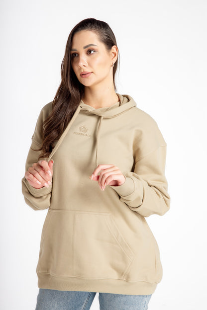 Women’s Hoodie – Stylish Beige – Front View, Casual and Comfortable Fit